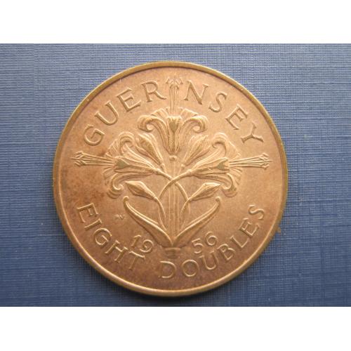 Монета 8 дублей Гернси Великобритания Англия 1956 состояние