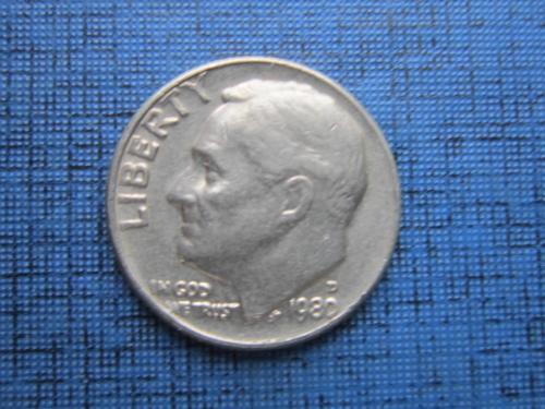 Монета дайм 10 центов США 1980-D