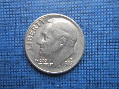 Монета дайм 10 центов США 1982-D