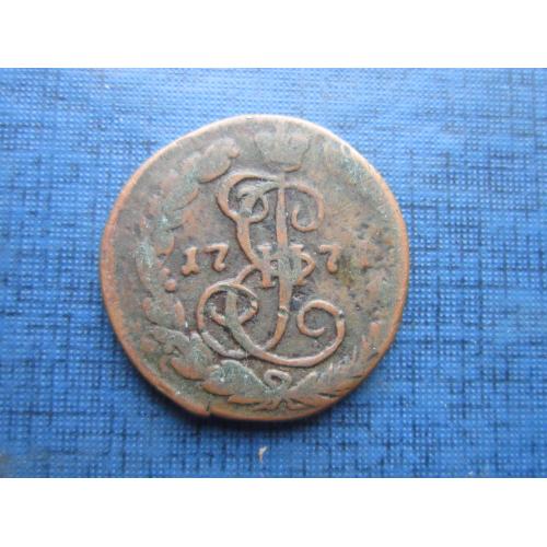 Монета денга 1/2 копейки Россия Российская империя 1771 Екатерина II неплохая