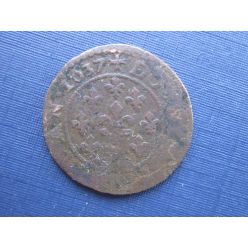 Монета двойной турнуа Седан Франция 1637 Фредерик Маорис