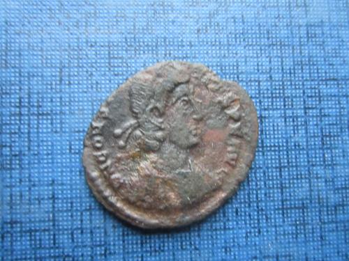 Монета фолис Константин II Древний Рим 350-351 год НЭ солдат побеждает врага копьём d=18-20 мм