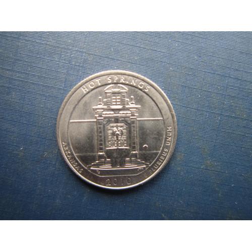 Монета квотер 25 центів США 2010 D 1-й парк Хот Спрингс Арканзас