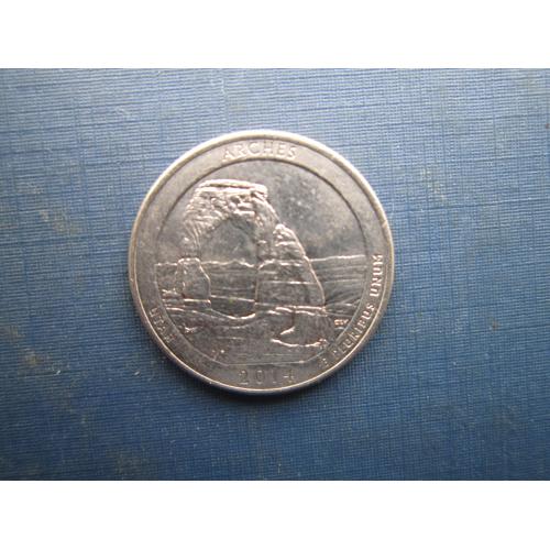 Монета квотер 25 центів США 2014 D 23-й парк Арки Юта