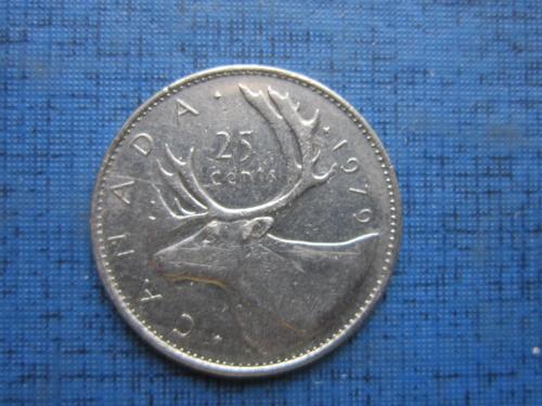 Монета квотер 25 центов Канада 1979 фауна олень