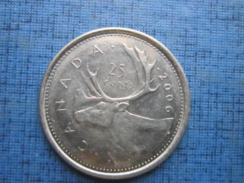 Монета квотер 25 центов Канада 2006 фауна олень