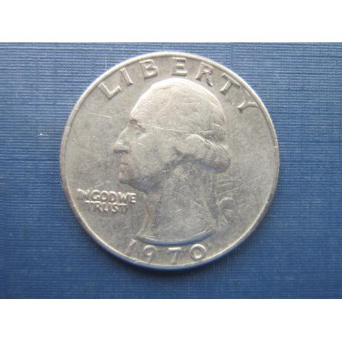 Монета квотер 25 центов США 1970