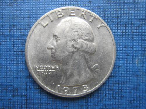 Монета квотер 25 центов США 1973