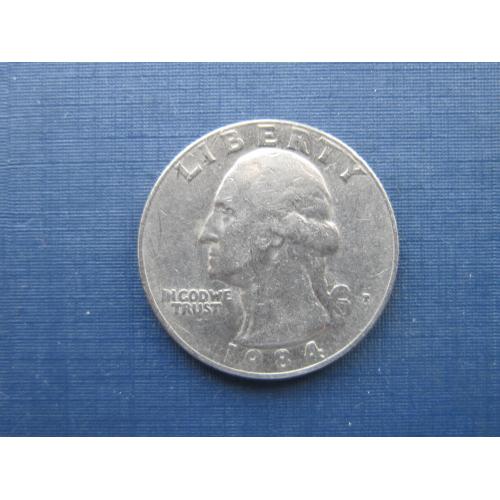 Монета квотер 25 центов США 1984 Р