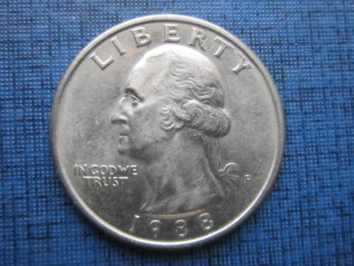 Монета квотер 25 центов США 1988-Р