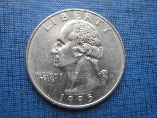 Монета квотер 25 центов США 1995-D