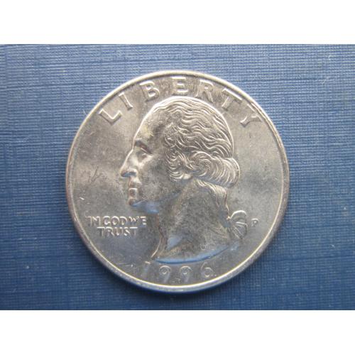 Монета квотер 25 центов США 1996 Р