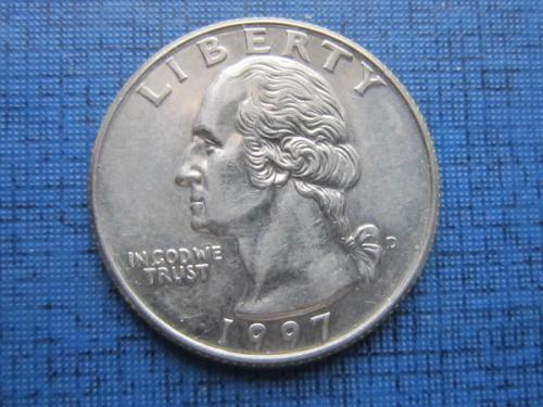 Монета квотер 25 центов США 1997-D