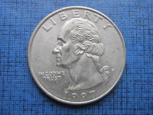 Монета квотер 25 центов США 1997-Р