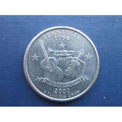 Монета квотер 25 центов США 2002 Р Теннесси музыкальные инструменты