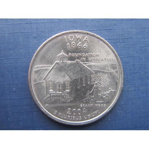 Монета квотер 25 центов США 2004 Р Айова