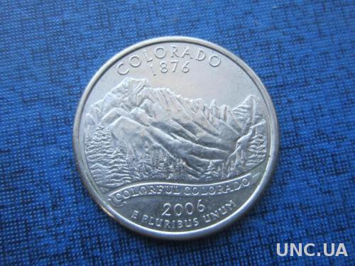 монета квотер 25 центов США 2006 Р Колорадо

