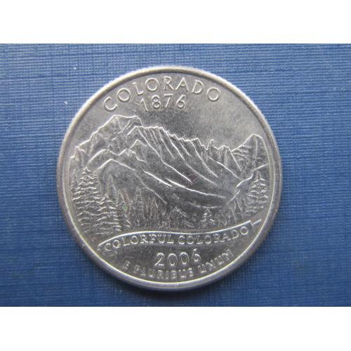 Монета квотер 25 центов США 2006 Р Колорадо