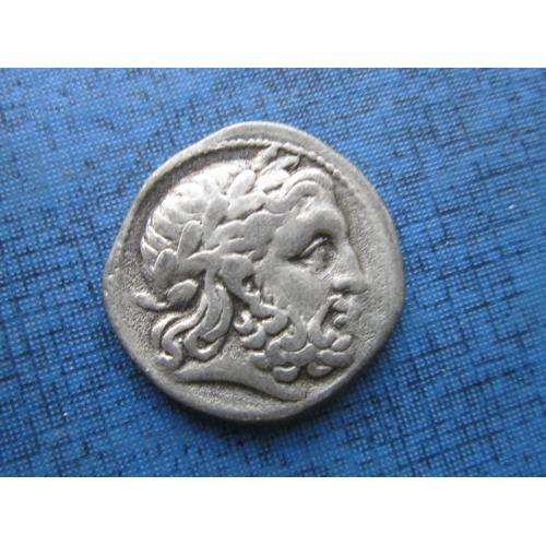 Монета официальная копия дидрахма Древняя Греция всадник