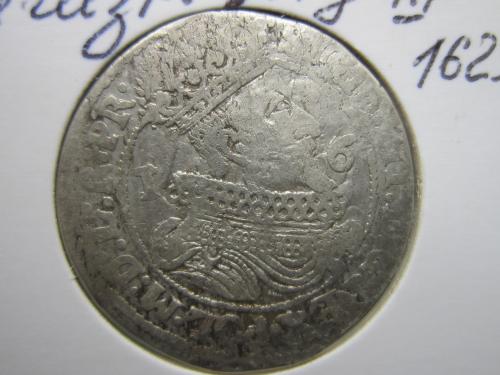 Монета орт 1/4 часть таллера Польша 1625 Гданьск Сигизмунд III серебро нечастый