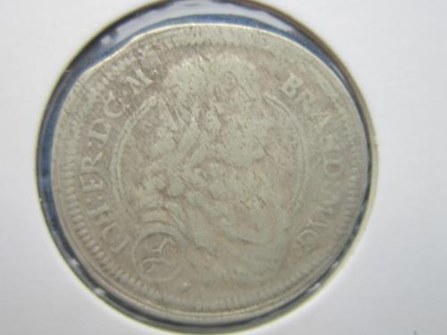 Монета Орт 1/6 таллера Германия Бранденбург-Ансбах 1677 Иоганн Фридрих серебро