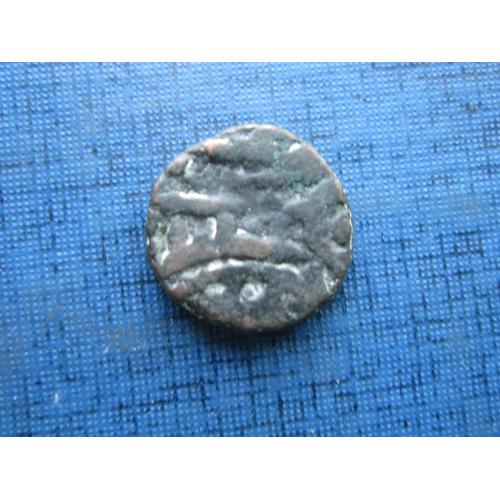 Монета пайса Средневековая Индия толстая D=14 мм №2