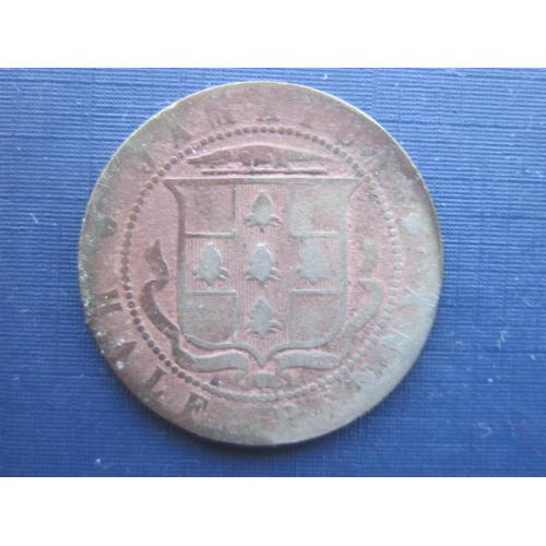 Монета пол 1/2 пенни Ямайка Британская 1916