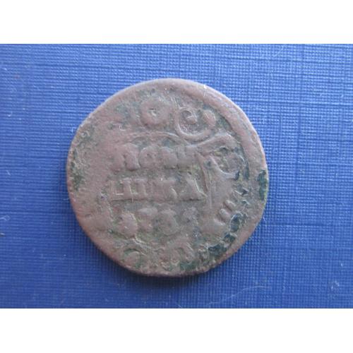 Монета полушка 1/4 четверть копейки Россия Российская империя 1735