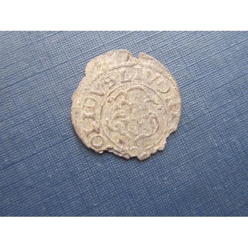 Монета солид Швеция 1644-1654 Кристина Ваза серебро как есть
