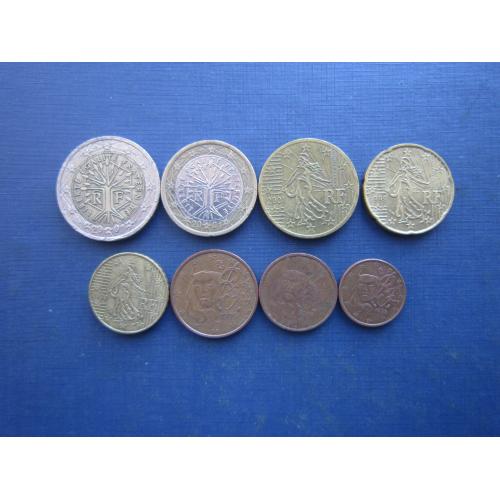 Монети повний комлект 1-2 євро 50-20-10-5-2-1 євроцент Франція ходячка гарний початок колекції