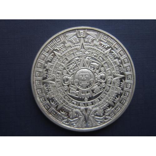 Монетовидный слиток Мексика 2012 Календарь Майя копия жетон диаметр 40 мм