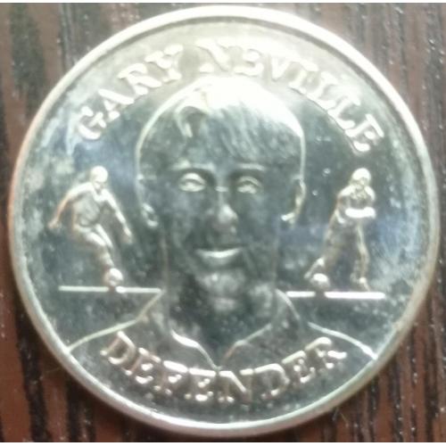 Монетовидный жетон медаль спорт футбол Гари Невил защитник Англия герб d=27 мм