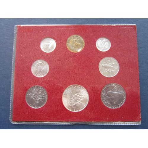 Набор 8 монет 1-2-5-10-20-50-100-500 лир Ватикан 1975 фауна овца олень птица рыба (500 лир серебро)