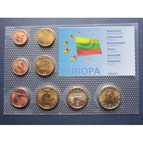Набор 8 монет Литва 2006 Проба Европроба фауна флора история UNC запайка