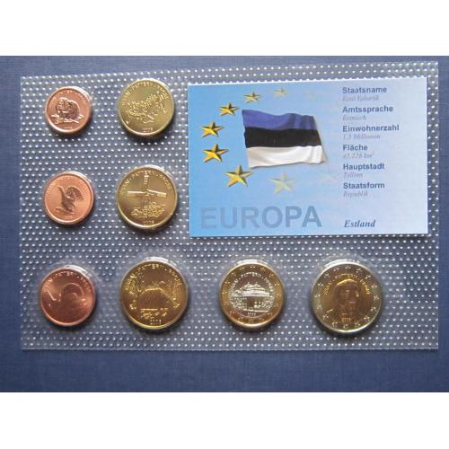 Набор 8 монет Эстония 2006 Проба Европроба фауна флора история UNC запайка