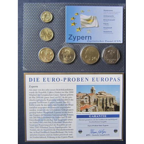 Набор монет годовой Кипр 2004 6 штук UNC