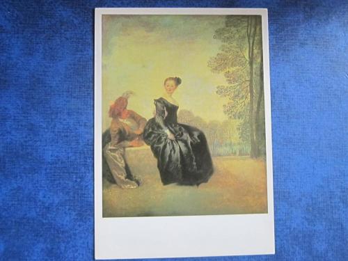 открытка живопись Антуан Ватто Капризница