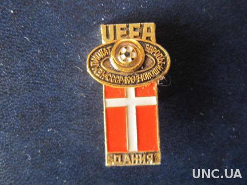 значок футбол УЕФА ЧЕ 1984 юноши Дания
