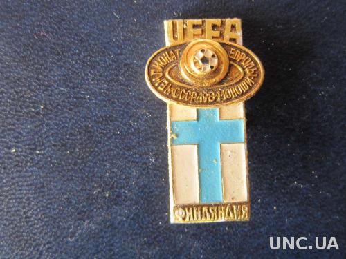 значок футбол УЕФА ЧЕ 1984 юноши Финляндия
