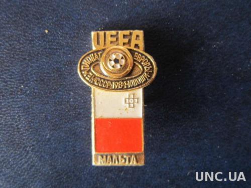 значок футбол УЕФА ЧЕ 1984 юноши Мальта

