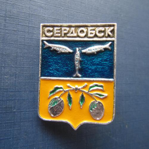 Значок Сердобск рыбы герб