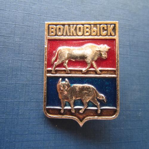 Значок Волковыск лиса бык герб