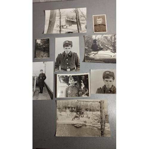 Cтарые фото "Советская армия, солдаты, учения", набор 9 шт, СССР 30 - 70 гг