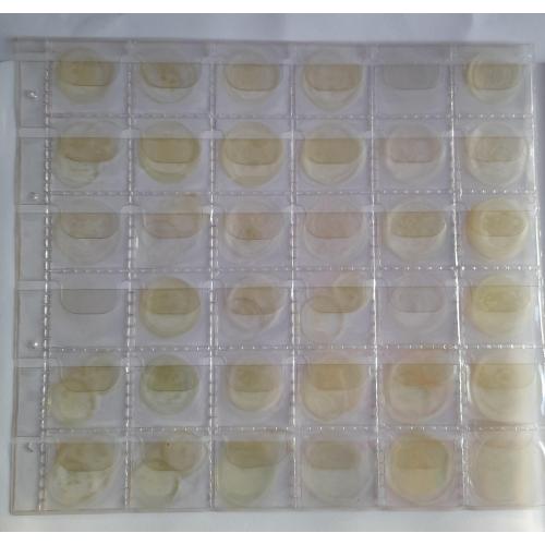7.Лист для монет  205х230мм на 36 ячеек (32х32 мм)   Б\У
