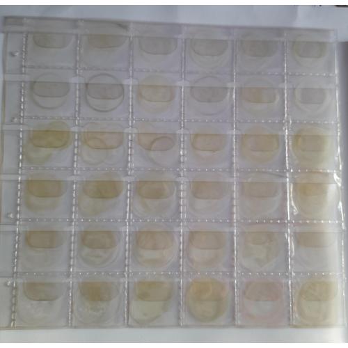 8.Лист для монет  205х230мм на 36 ячеек  (32х32 мм)   Б\У