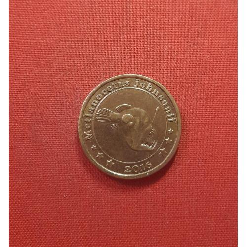 Аламаган остров 1 доллар 2016г.Сев.Марианские о-ва,Черный удильщик,супер редкий