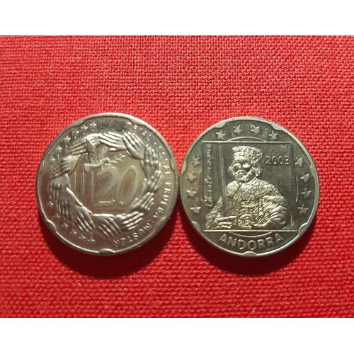 Андорра 20 евро центов 2003г. UNC из набора пробных евро монет редкий европроба