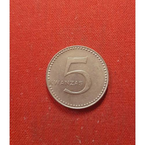  Ангола 5 кванза 1977г. (ND,без даты),"11 ноября 1975" - день Независимости