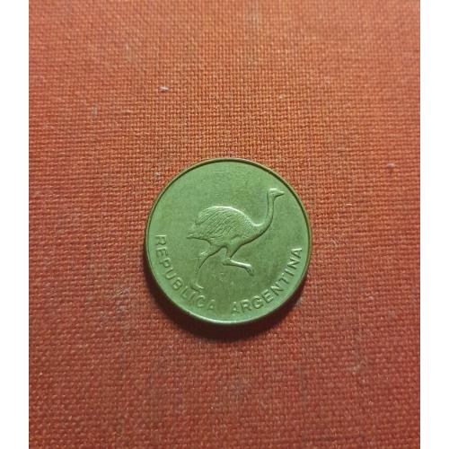 Аргентина 1 сентаво 1986г. страус, нечастый год