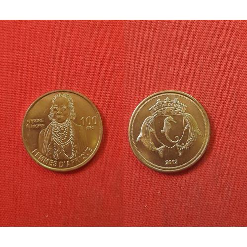 Бассас да Индия 100 франков 2012г.Женщина племени Арборе (Эфиопия),очень редкие
